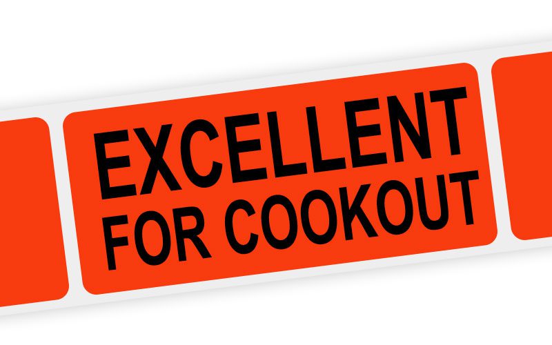 excellent for cookout label