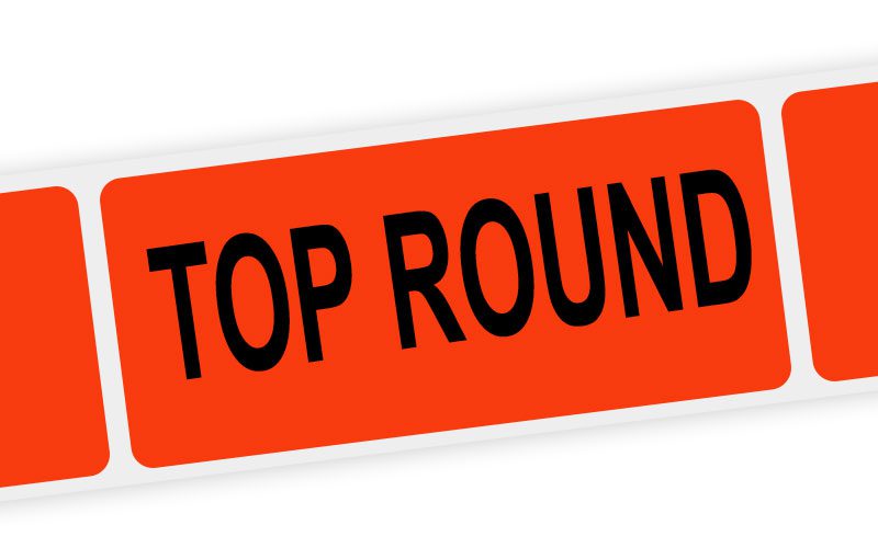 top round label